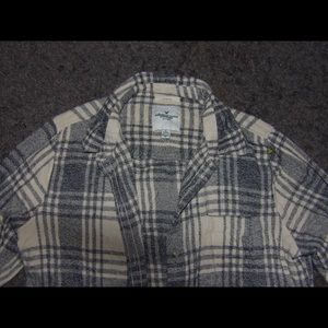 Gray and white flannel